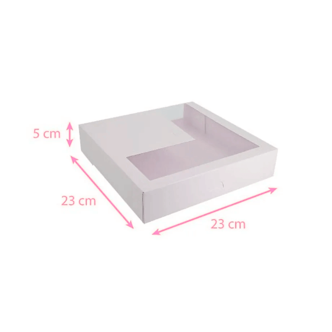 Boîte à gâteau blanche avec fenêtre pour pro -lot de 5
