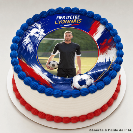 Photo comestible équipe de foot Lyon ronde 20 cm