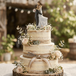 Figurine gâteau mariage mariée portée  pour wedding cake