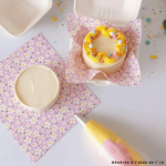 feuille de papier sulfurisé rose à fleurs pour bento cake
