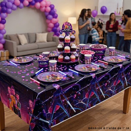 decoration nappe anniversaire kpop demon hunters