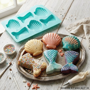 gateaux sirène décorés avec moule silicone cécoa paris