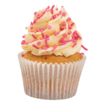 deco cupcake rose vif avec sprinkles PME