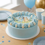 deco perles en sucre bleues et blanches gateau bluey