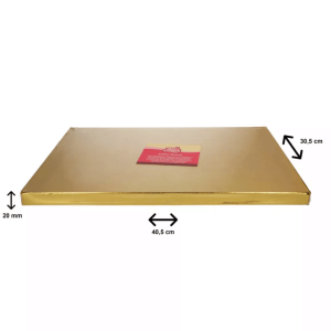 Cake drum rectangulaire doré 40x30 cm