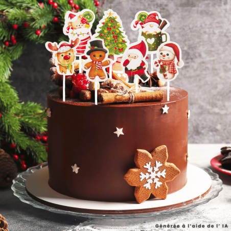 Cake toppers Noël papier