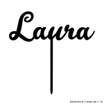 cake topper-prenom-noir-a-personnaliser
