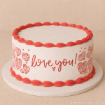 contour de gateau saint valentin love you