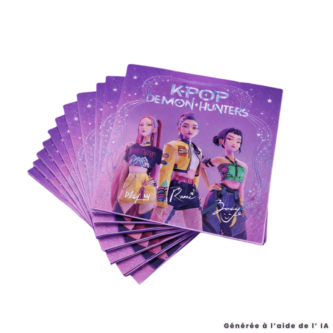 serviettes anniversaire kpop demon hunter