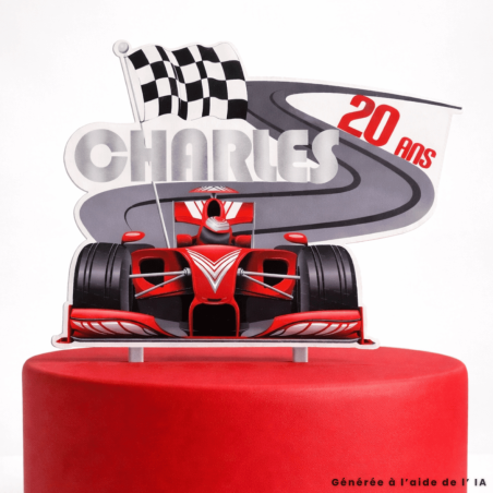cake topper anniversaire voiture formule 1 personnalisable