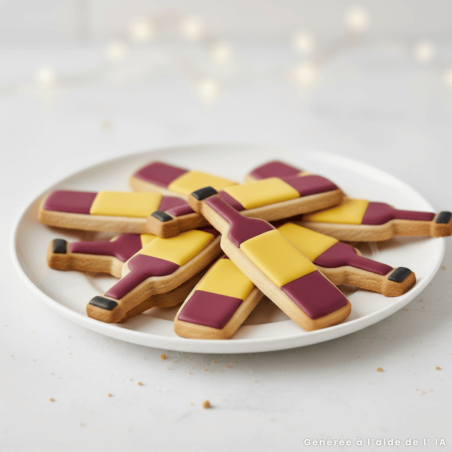 biscuits sablés décorés avec emporte pièce bouteille de vin