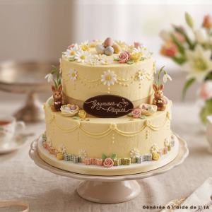Décor en chocolat "Joyeuses Pâques" x2