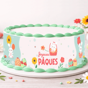decoration contour de gateau comestible lapins de pâques