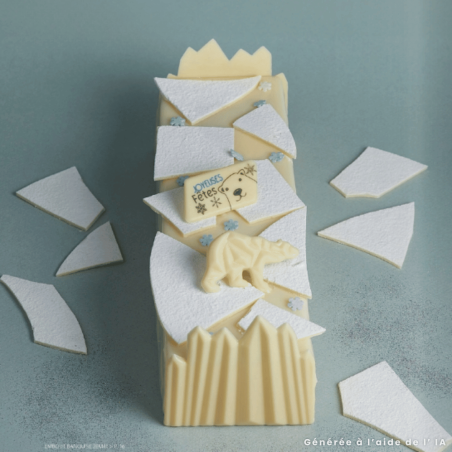 buche de noel avec decors chocolat blanc joyeuses fetes