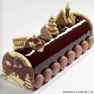 Plaque chocolat Joyeux Noël pour bûche - Lot de 2