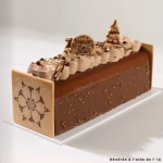 decoration embout de buche de noel carrés motif flocons de neige