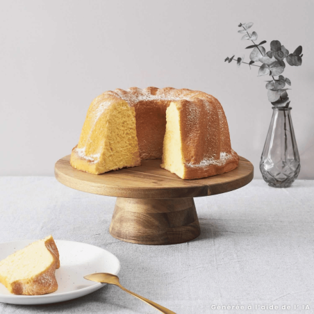gâteau sur présentoir à gâteau en bois  Autour du Gâteau