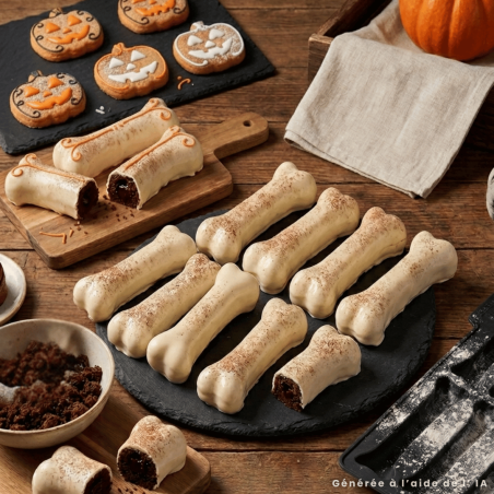 gateaux os 3 pour halloween avec moule silicone