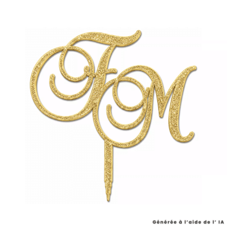 cake-topper-initiales-pour-mariage-a-personnaliser-or-pailleté