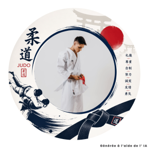 Photo comestible ronde judo 20cm