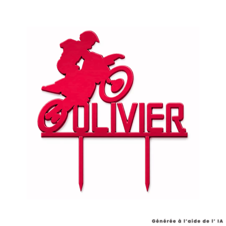 cake-topper-motocross-a-personnaliser-rouge