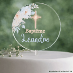 cake topper prénom personnalisé bapteme