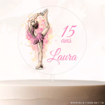 cake topper patinage artistique personnalisable avec prénom et age