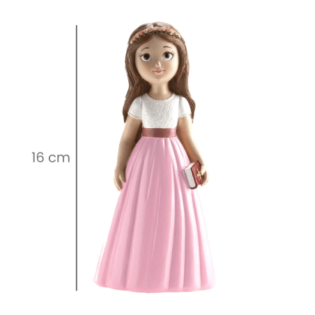 figurine gateau de communion fille 16 cm