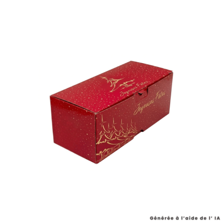 boite a buche rouge a motifs sapins dorés joyeuses fêtes
