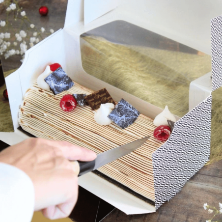 boite pour buche de noel avec fenetre