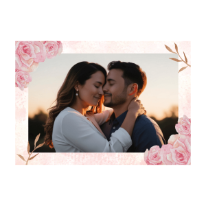 Photo comestible A4 cadre fleuri