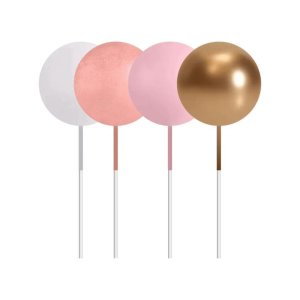 Boules roses, blanches et or pour gâteau x32