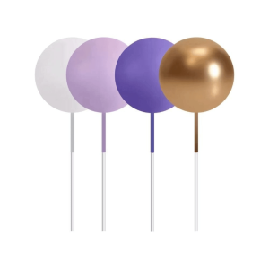 32 boules pour décorer un gâteau violettes, blanches et or