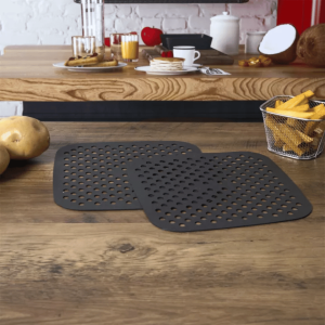 2 tapis de cuisson réutilisables air fryer