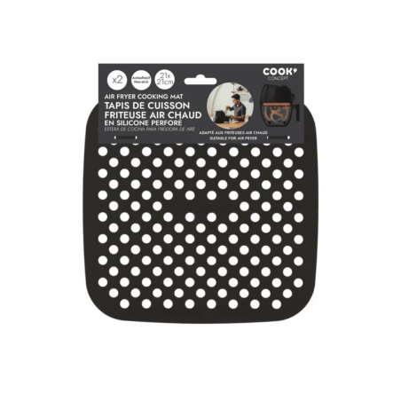 2 tapis de cuisson réutilisables pou air fryer 21x21 cm - COOKCONCEPT