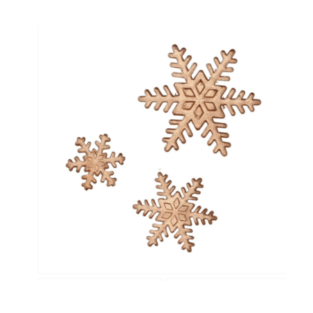 Flocons de neige bronze - 12 pièces