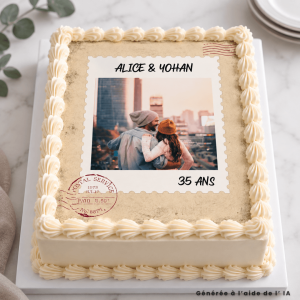 Photo comestible A4 timbre