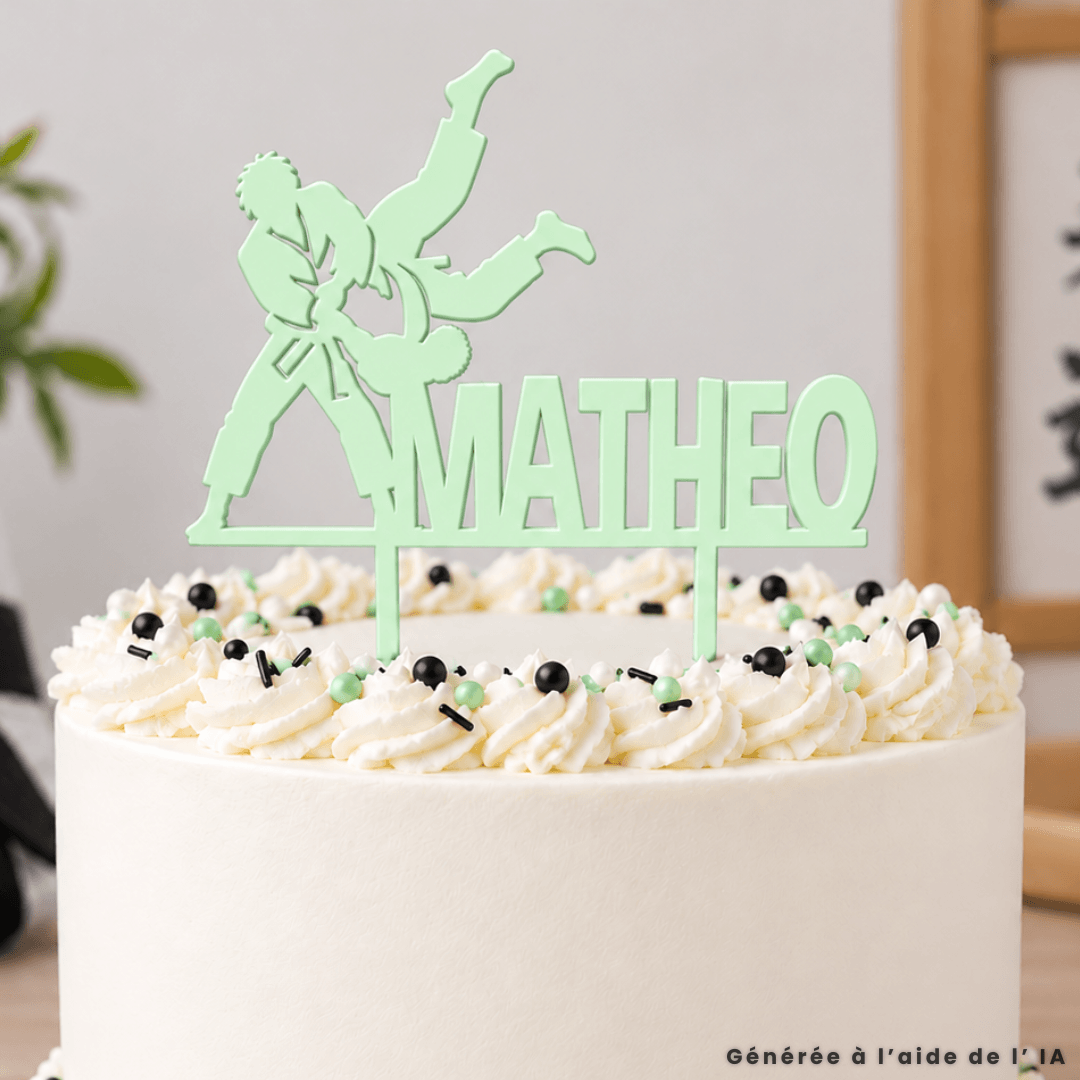 cake-topper-judo-coloris-au-choix