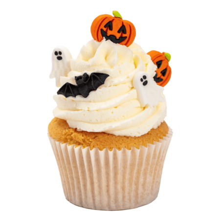 decors en sucre citrouille et fantome pour cupcake d'halloween
