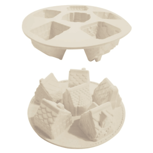 moule silicone 3d chalets de noel 6 empreintes