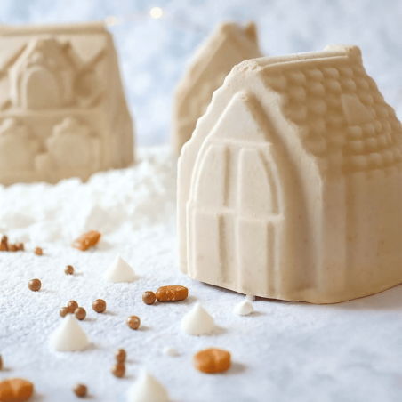 moule 3d en silicone en forme de chalet de noel