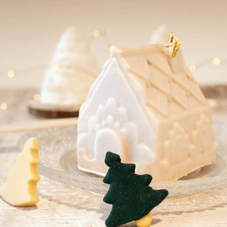 dessert en forme de chalet de noel scrapcooking