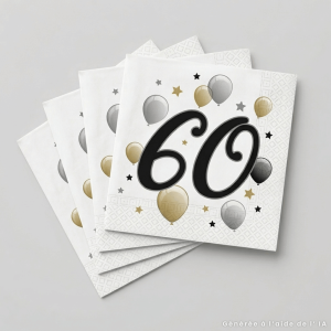 20 serviettes 60 ans