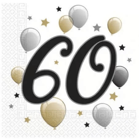 serviette papier anniversaire 60 ans