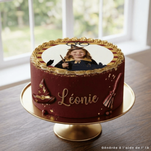 Photo comestible l'école des sorciers ronde à personnaliser
