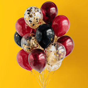 6 ballons confettis or 30 cm