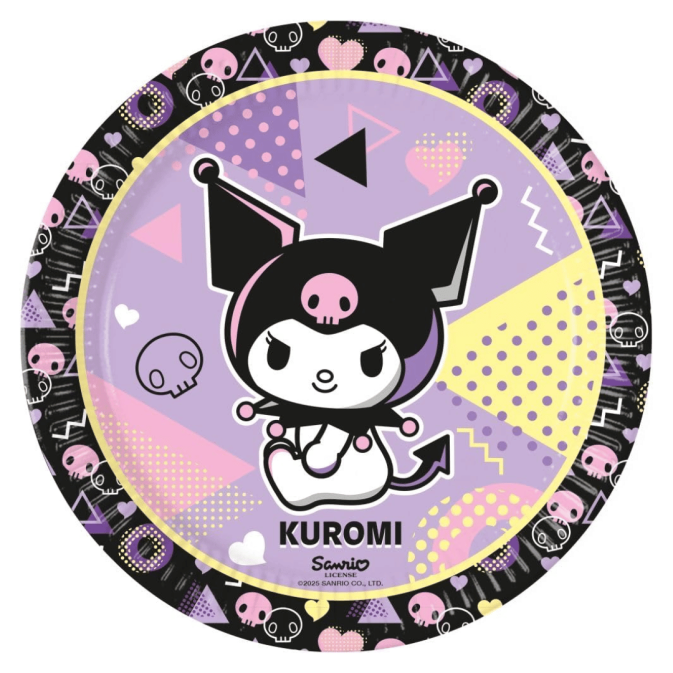 lot de 8 assiettes en carton pour anniversaire kuromi