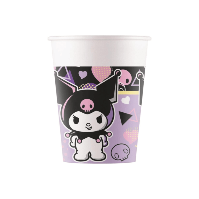 gobelet carton pour anniversaire hello kitty kuromi x8