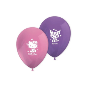 8 ballons hello kitty kuromi violets et fuchsia