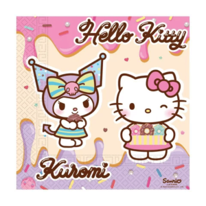 20 serviettes en papier hello kitty kuromi